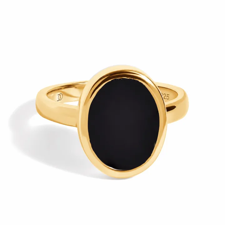 Black Onyx Oval Ring