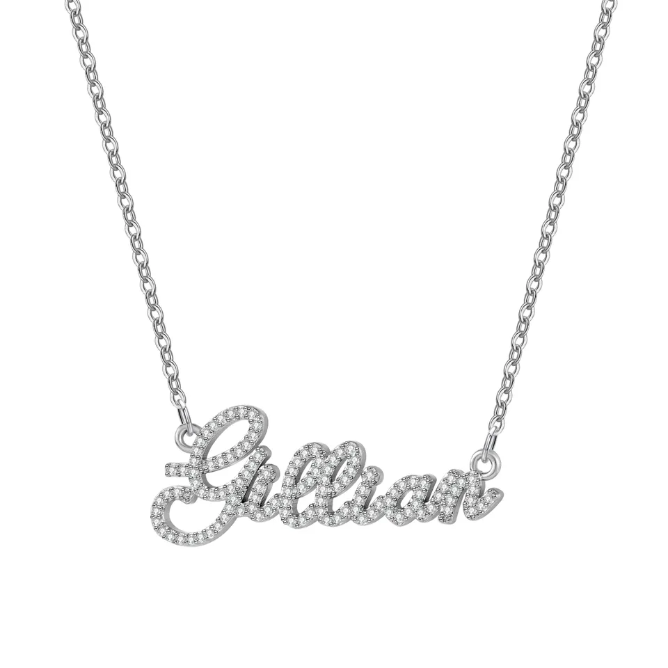 Pavé Script Custom Name Necklace 4