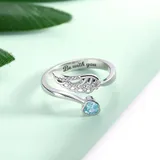 Angel Wing Ring Sterling Silver 3