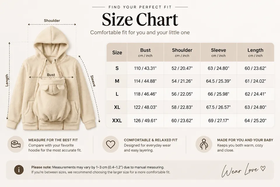 How to measure — Baby Carrier Hoodie