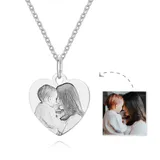 Photo Engraved Heart Memorial Necklace 1