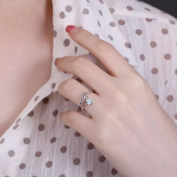 Angel Wing Ring Sterling Silver 2