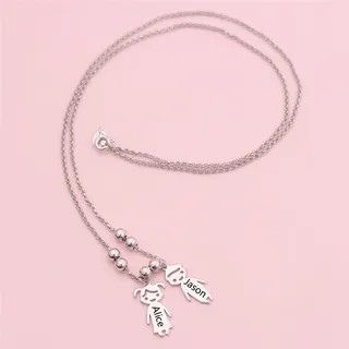 Engraved Children Pendant Necklace 5