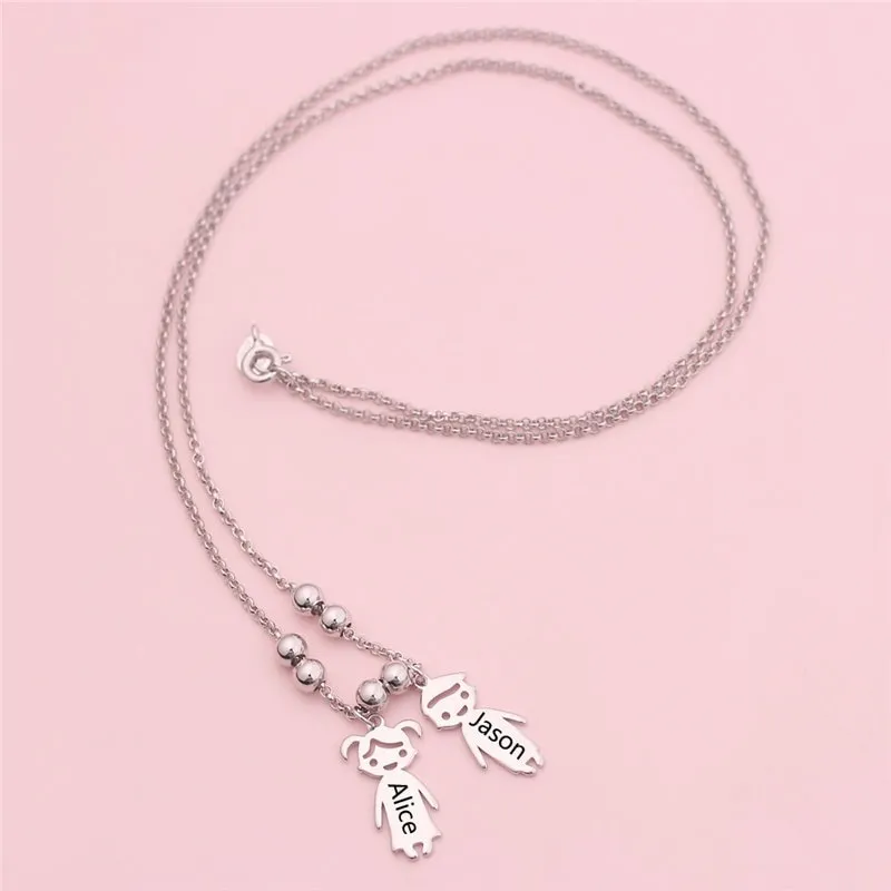 Engraved Children Pendant Necklace 5