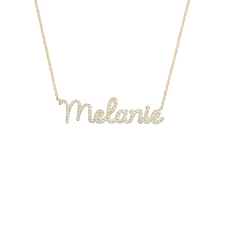 Pavé Script Custom Name Necklace