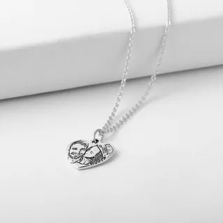 Photo Engraved Heart Memorial Necklace 7