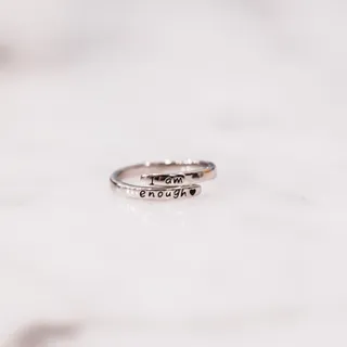 "I Am Enough" Sterling Silver Adjustable Ring 2