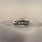 "I Am Enough" Sterling Silver Adjustable Ring 1