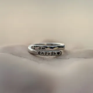 "I Am Enough" Sterling Silver Adjustable Ring 1