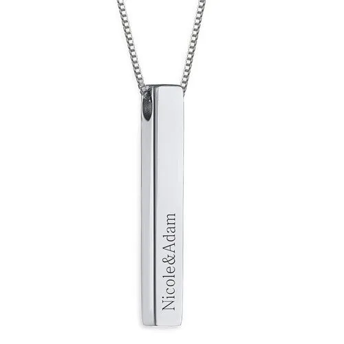 Engraved 3D Bar Necklace 1