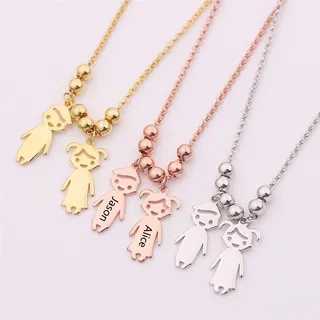 Engraved Children Pendant Necklace 2