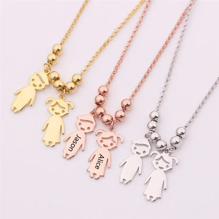 Engraved Children Pendant Necklace 2