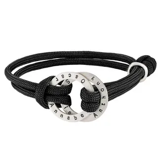 Men's Rope Bracelet with Engraved Hoop 1