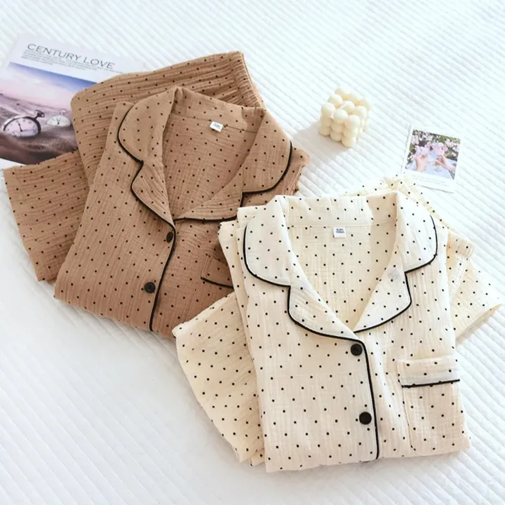 Dotted Elegance - 100% Muslin Cotton Pyjama