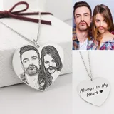 Photo Engraved Heart Memorial Necklace 8
