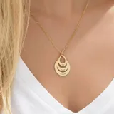 Engraved Drop Shaped Family Necklace 3