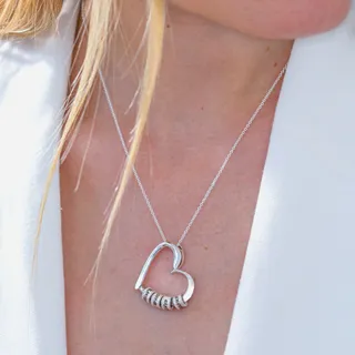 Charming Heart Necklace with Engraved Beads 3